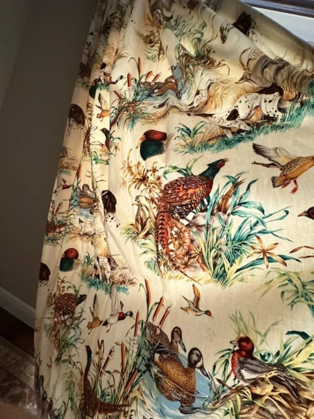 Gorgeous country core high end curtain panels ducks geese dogs